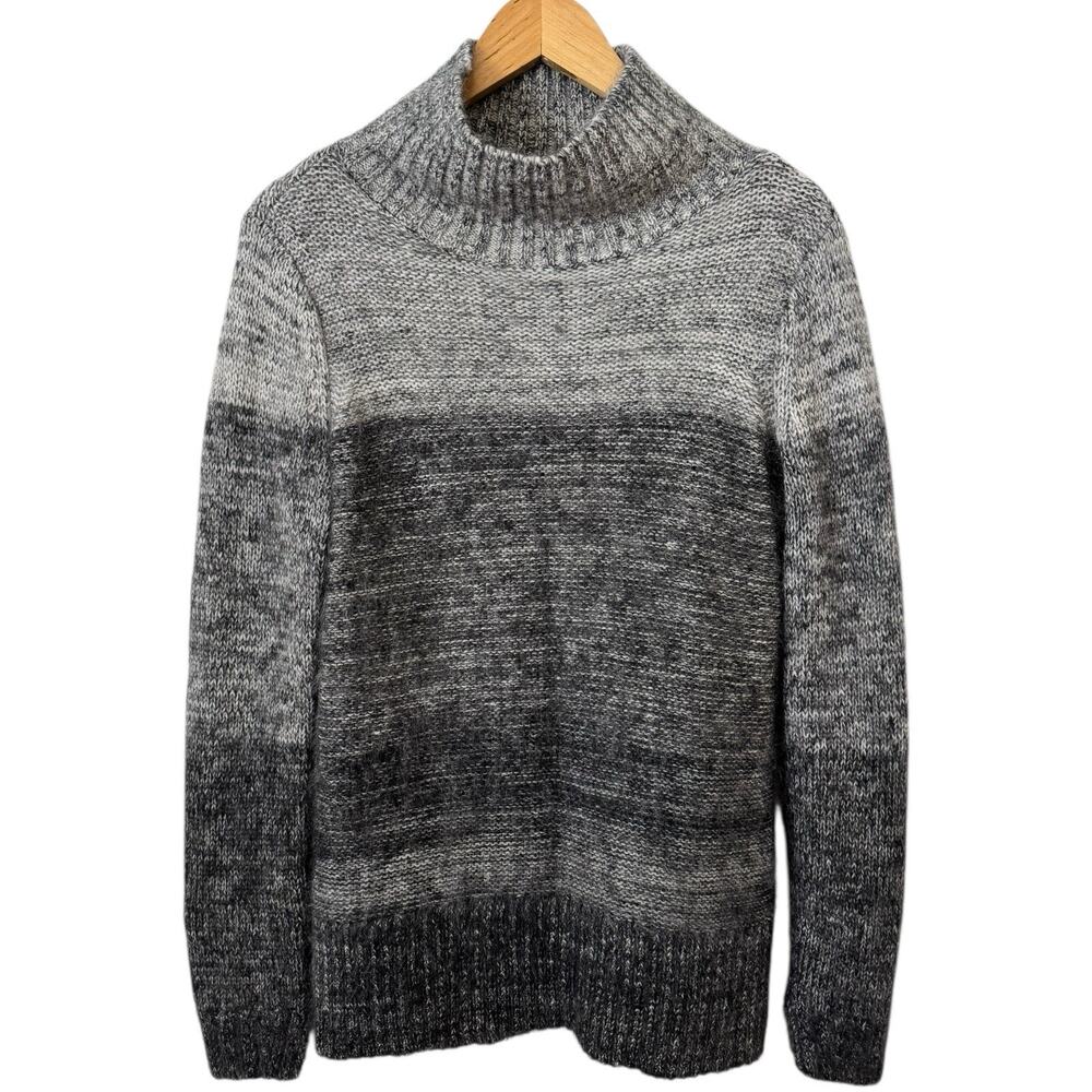 Rag & Bone Wool Silk Knit Gray Ombré Fuzzy Turtleneck Sweater Womens Size Small